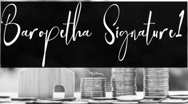 Baropetha Signature1 Font examples