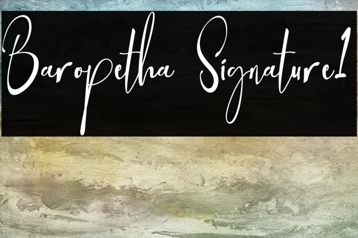 Baropetha Signature1 Font examples
