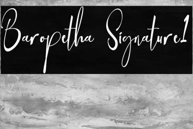Baropetha Signature1 Font examples