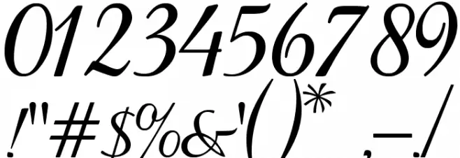 Baroque Script Font OTHER CHARS