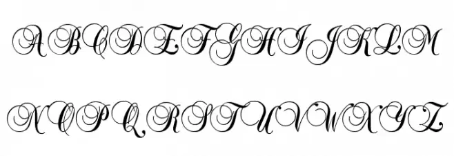 Baroque Script フォント 大文字