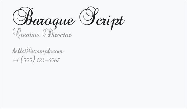 Baroque Script Business Card