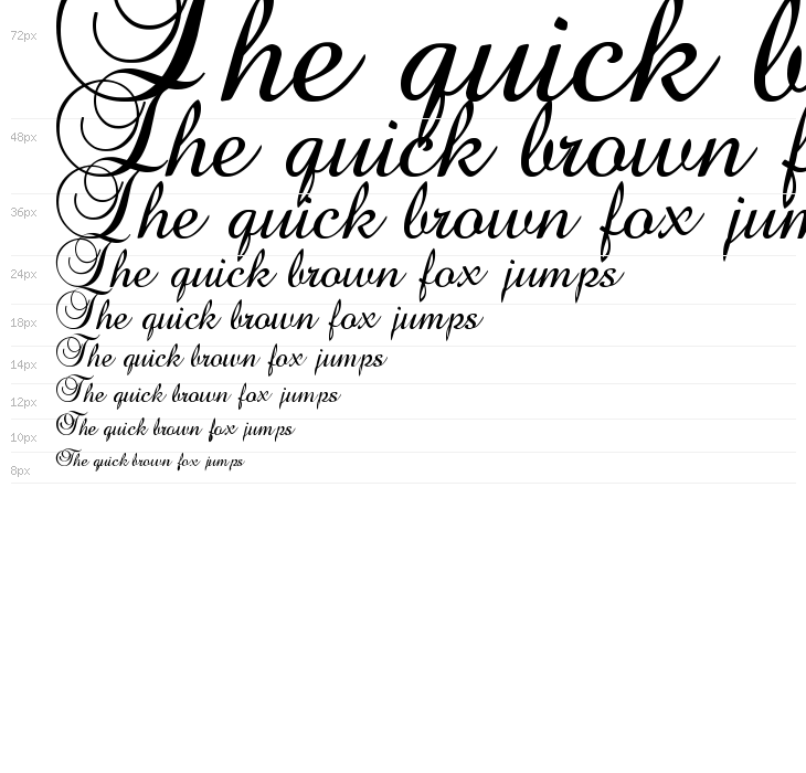 Baroque Script Waterfall