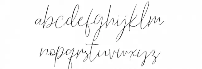 BarosakiScript-Regular Caratteri MINUSCOLO