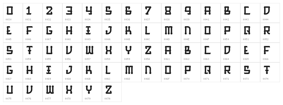 BarqueRegular Character Map