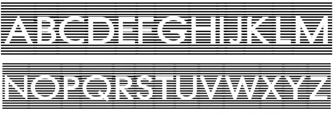 Barred Out Font UPPERCASE