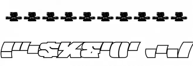 Barred Outline PERSONAL USE Regular Font OTHER CHARS