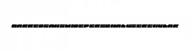 Barred Sans Wide PERSONAL USE Regular  Frei Schriftart Herunterladen