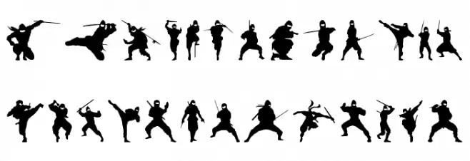 Barrel of Ninjas Caratteri MINUSCOLO