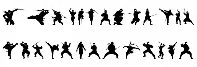 Barrel of Ninjas Caratteri MINUSCOLO