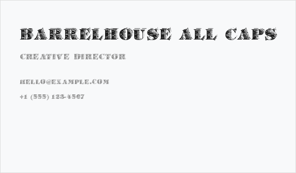 Barrelhouse All Caps Business Card