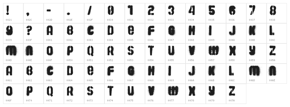 Barrio 30 Character Map