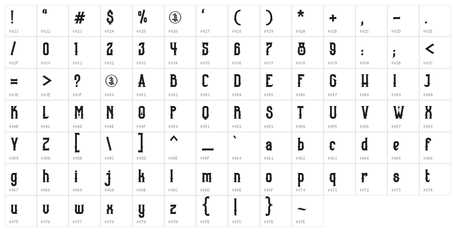 BarstaglePersonal Use Only-Regular Character Map