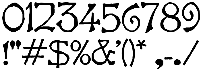 Bart Bold フォント その他の文字