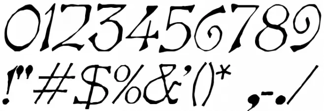 Bart Italic Font OTHER CHARS