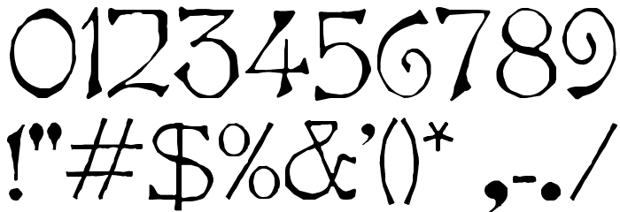 Bart Normal Font OTHER CHARS