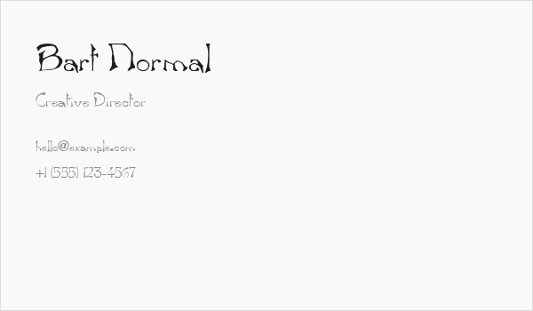 Bart Normal Business Card