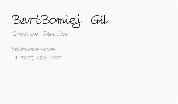 BartBomiej Gil Business Card