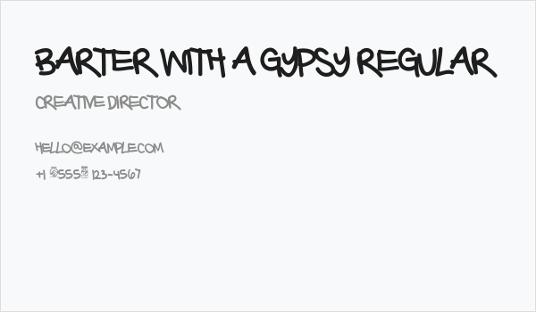Barter with a Gypsy Regular Business Card
