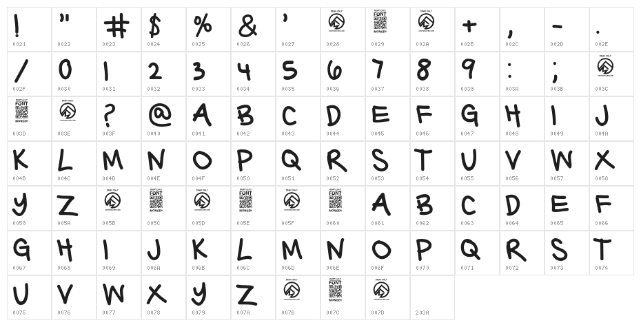 BarterwithaGypsy-Regular Character Map