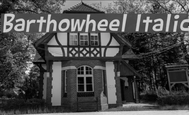 Barthowheel Italic Font examples