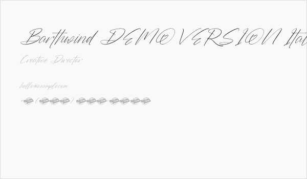 Barthwind DEMO VERSION Italic Business Card