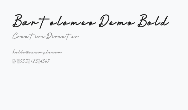 Bartolomeo Demo Bold Business Card