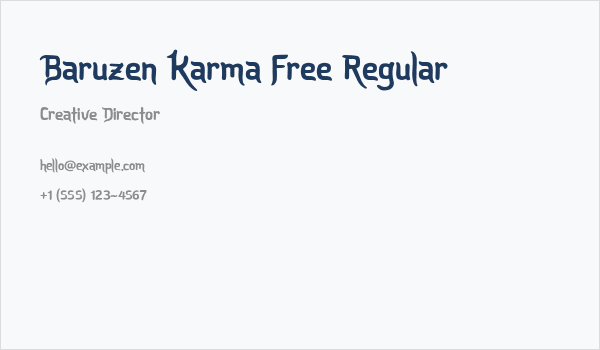 Baruzen Karma Free Regular Business Card