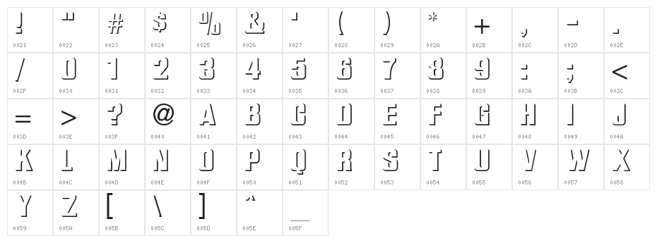 Bas Relief Character Map