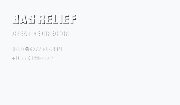 Bas Relief Business Card
