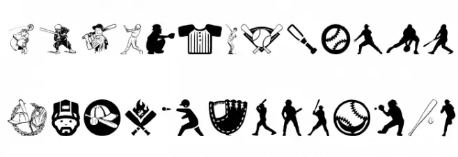 Baseball Icons Шрифта ВЕРХНИЙ