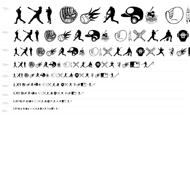 Baseball Icons Waterfall