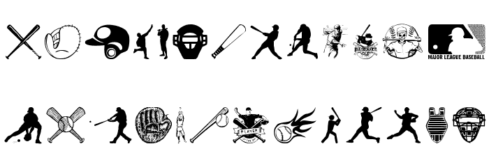 Baseball Icons Font LOWERCASE