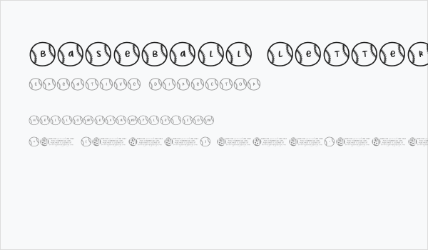 Baseball Letters Demo Regular Business Card