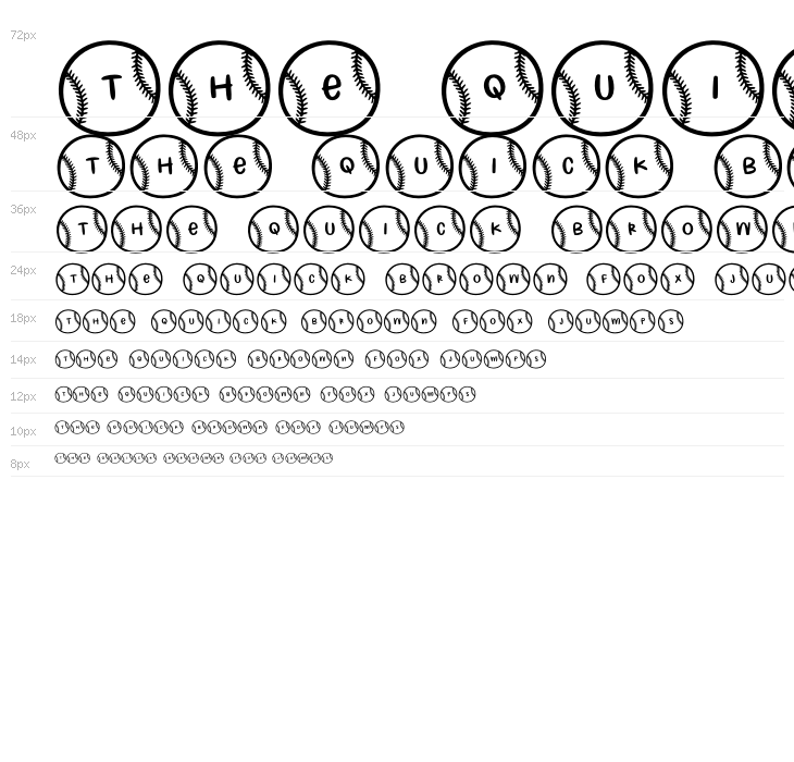 Baseball Letters Demo Regular Waterfall