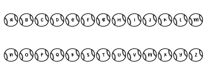 Baseball Letters Demo Regular Font LOWERCASE