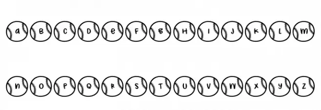 Baseball Letters Demo Regular Font LOWERCASE