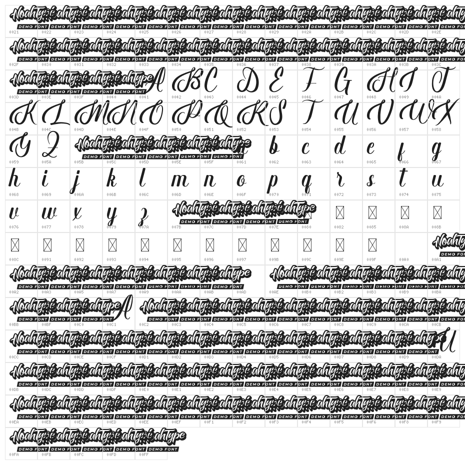 Baseliner Demo Character Map