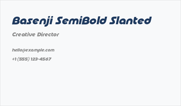 Basenji SemiBold Slanted Business Card