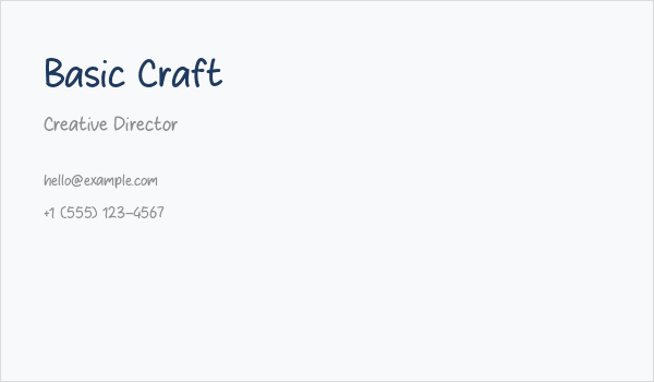 Basic Craft Business Card