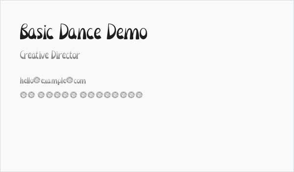 Basic Dance Demo Business Card