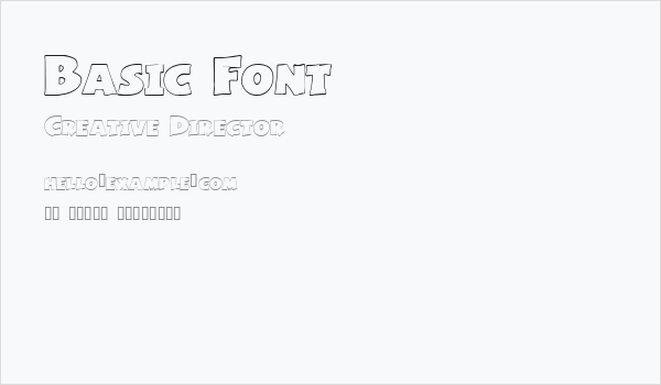 Basic Font Business Card