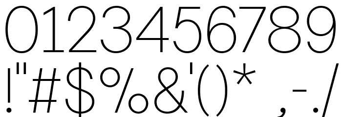 Basic Light Font OTHER CHARS