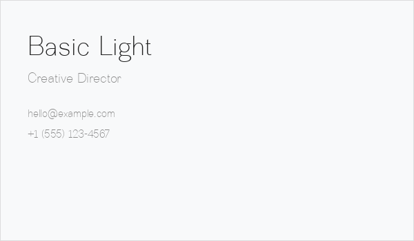 Basic Light Business Card