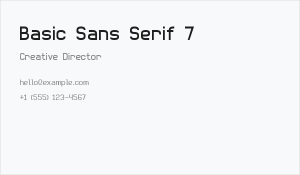 Basic Sans Serif 7 Business Card