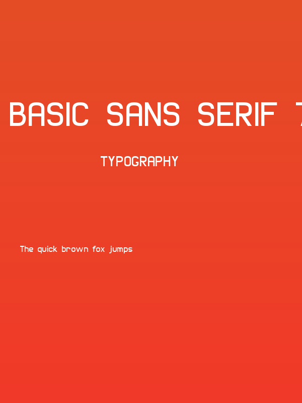 Basic Sans Serif 7 Poster