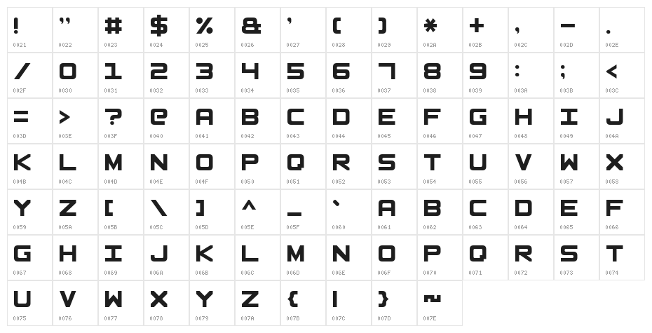 Basic Square 7 Solid Character Map