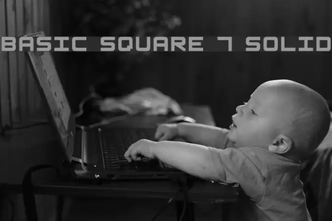 Basic Square 7 Solid Font examples