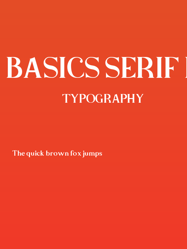 Basics Serif Free Regular Poster