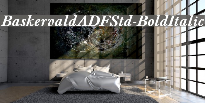 BaskervaldADFStd-BoldItalic Font examples